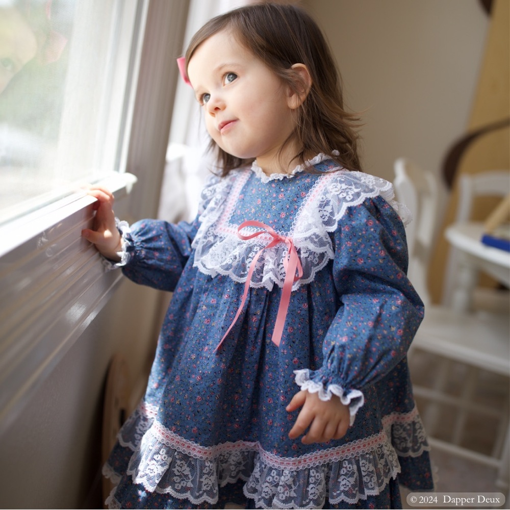 Vintage | Baby Doll Floral Dress with Lace Trim